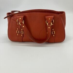 Cole Haan Village F05 burnt orange, gold, handbag.